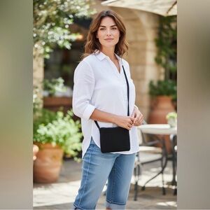 Black Crocheted Crossbody Bag